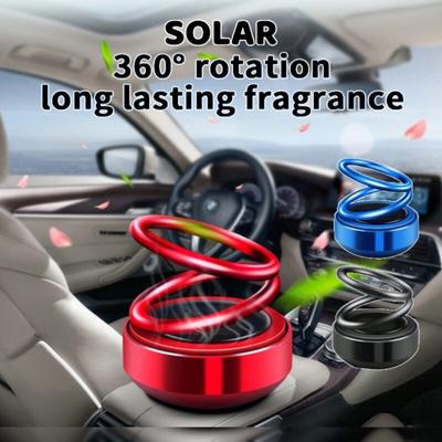 Profumatore per Auto Solare con Decorazione Rotante a Doppio Anello, Diffusore per Bocchetta dell'Aria Interna dell'Automobile