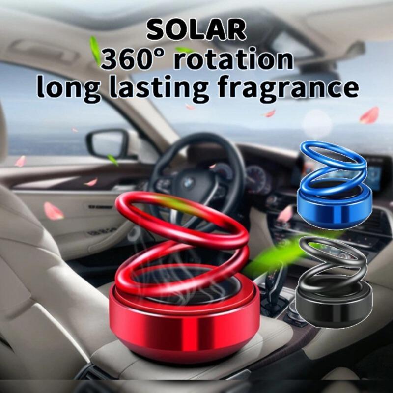 Solar Car Carrying Fragrance Air Freshener Perfume Double Ring Rotary Decoration Automobile Interior Air Outlet Diffuser