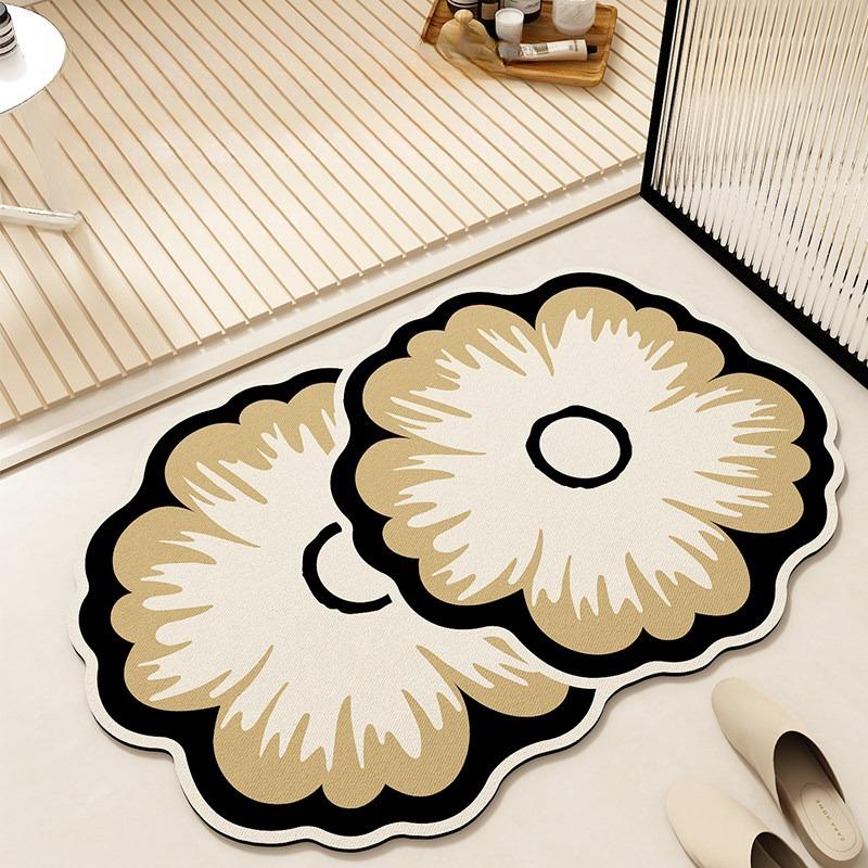 Flower Pattern Bedroom Decor Carpet French Romantic Style Carpets for Living Room Home Washable Floor Mat Anti-slip Bathroom Rug