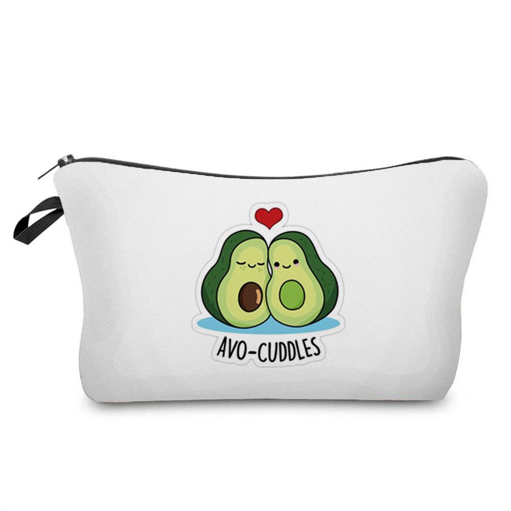 Women Avocado Print Cosmetic Bag Toiletries Organize Travel Storage Case 6700