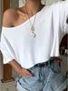 In-Stock Women's Off-the-Shoulder Cropped Sexy Short T-shirt Top