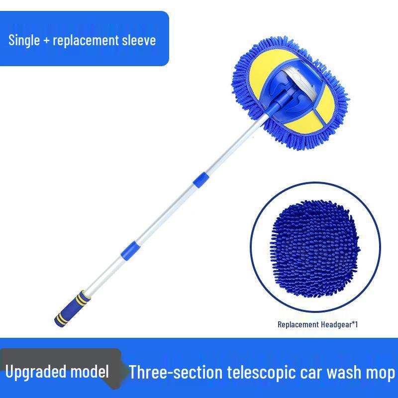 Telescopic Car Wash Brush with Soft Bristles and Milk Silk Head for Dusting and Cleaning