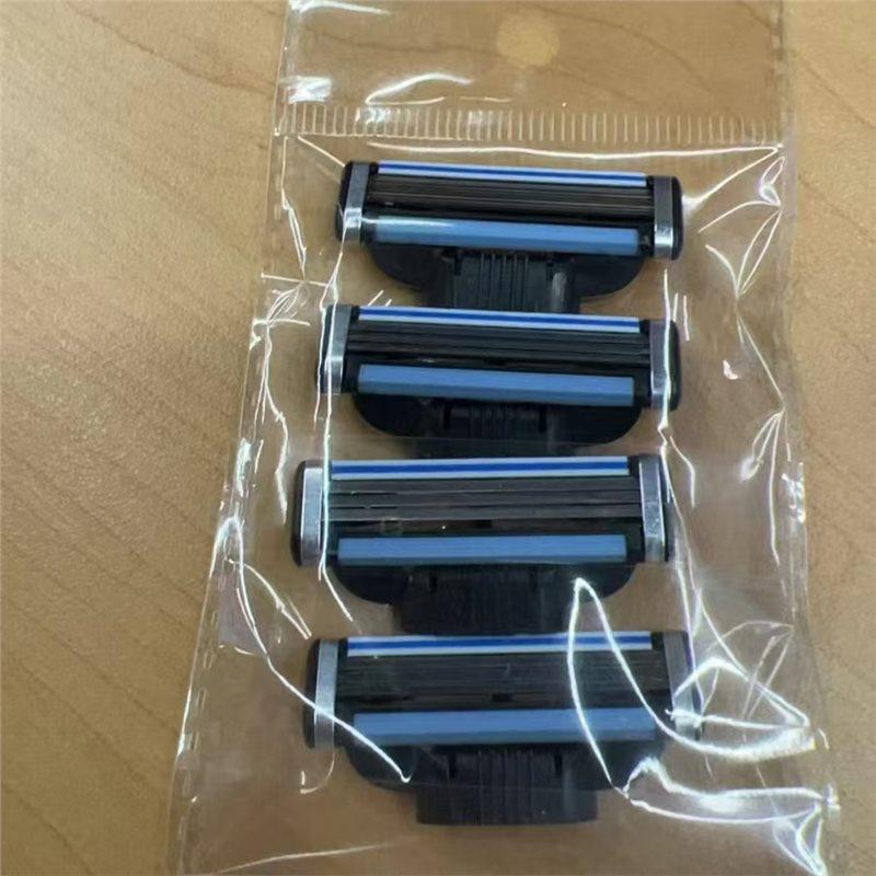 3-Layer Men's Manual Razor Blades - Stainless Steel, Portable, Old-Fashioned Design
