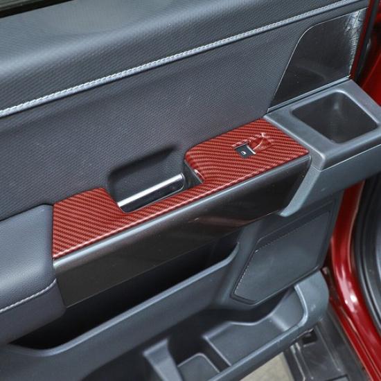 Red Carbon Fiber Rear Door Window Switch Panel Cover Trim For Ford F-150 -22