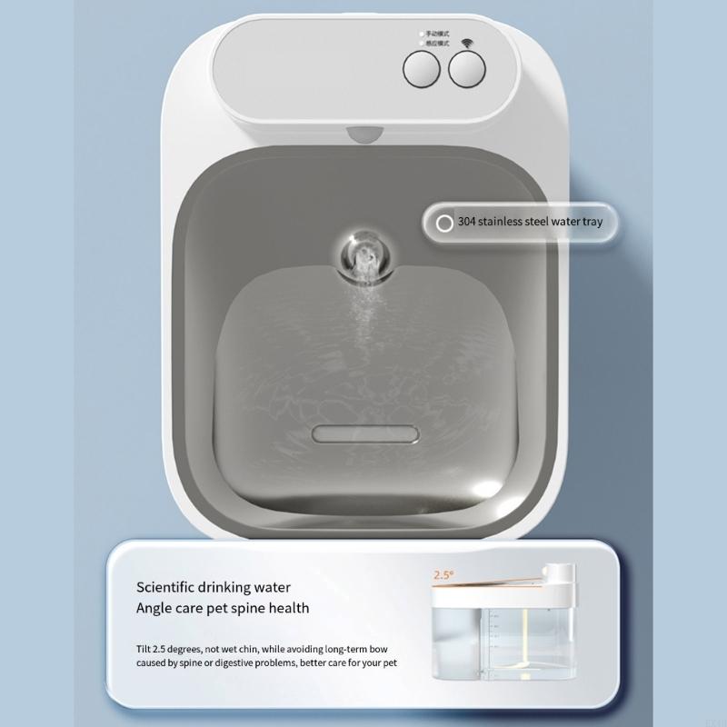 Cat Water Fountain Automatic Water Dispenser Wireless Quiet Two Flow Modes 101Oz Quiet Wireless Cat Intelligent Fountain