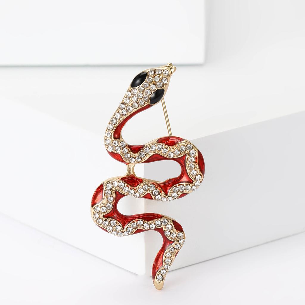 Vintage Rhinestone Snake Brooch Exquisite Versatile Men'S And Women'S Coat Coat Corsage Ornament Animal Pin