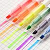 6colors Dual-ended Marker Highlighters, for Students Study Noting, School Stationery Supplies.