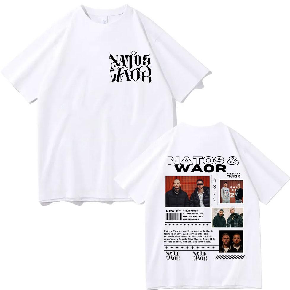Rapper NATOS WAOR Tour 2025 Grafik T-Shirts Herren Damen Hip Hop Vintage Oversized T-Shirt Lässige Mode Kurzarm T-Shirts