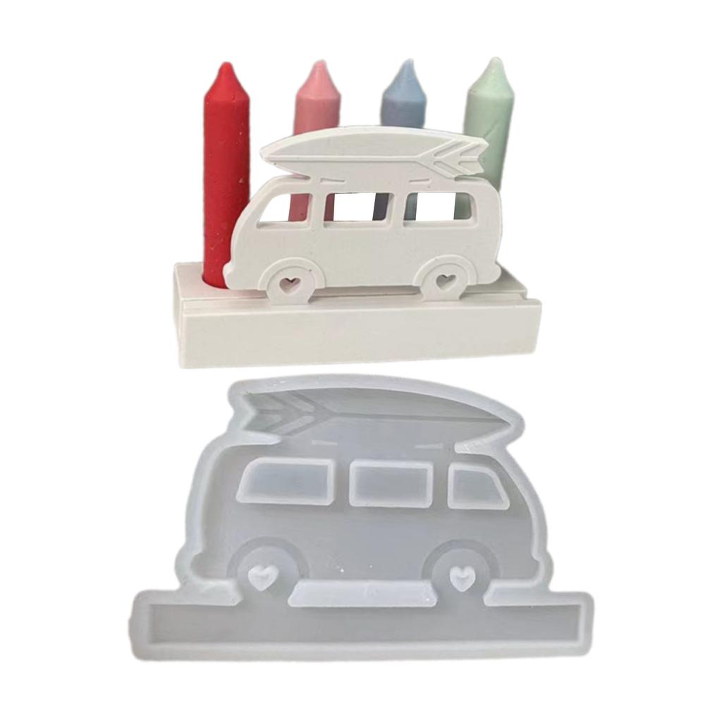 Gypsum Candlestick Silicone Mold Candle Base Mould Plug-in Camper Candle Holder Mold Ornaments Home Decorations Mould