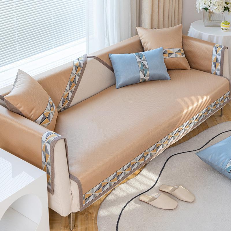 Ice Silk Sofa Cushion Summer Non-Slip Summer Mat Affordable Luxury Style Sofa Cover Cover Cloth Washable Ice Pad