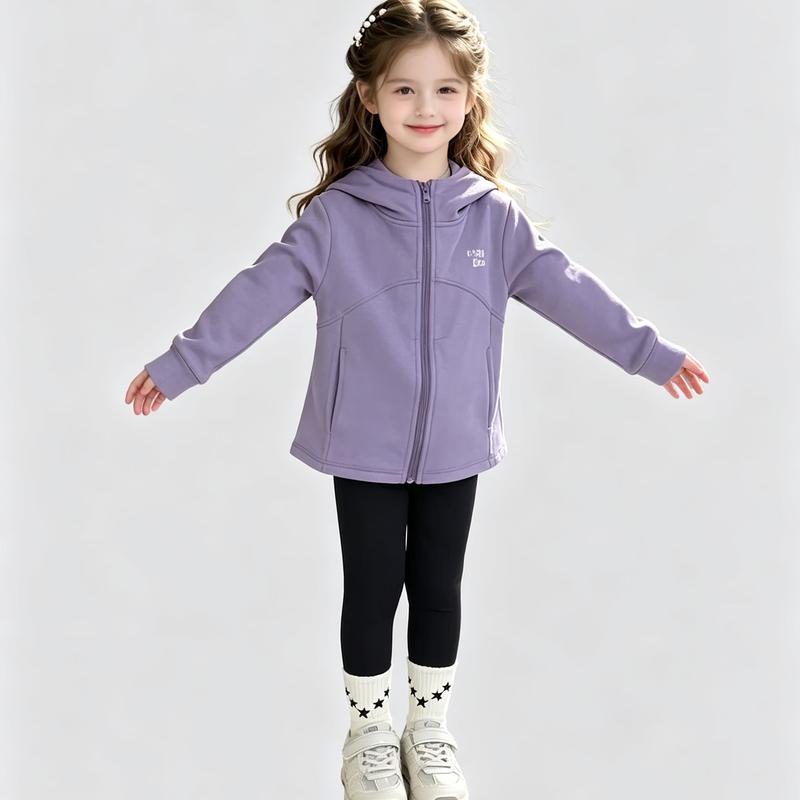 Ensemble sweat à capuche zippé et legging pour filles Yima