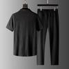 (Shirt+Trousers) 2024 Summer Men Fashion Classic Shirt Men Business Casual Shirts Men A Set of Clothes Size M-4XL