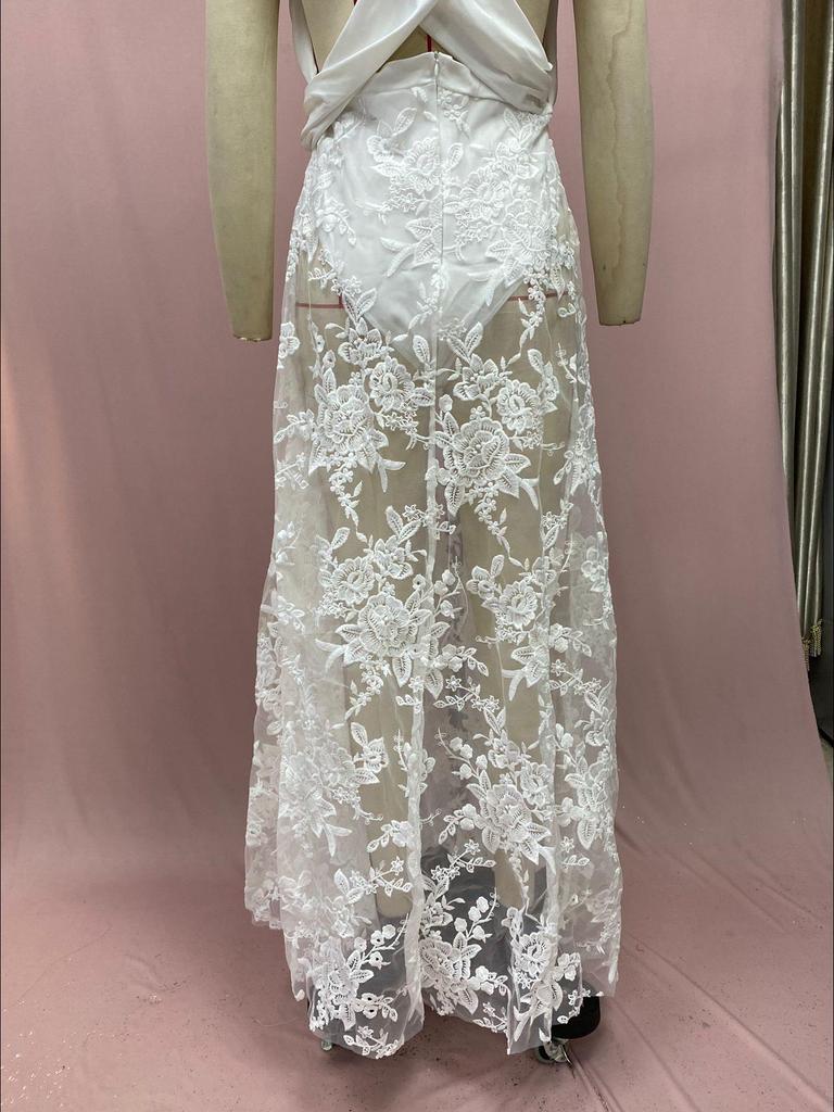 2025 Rochie de plajă sexy din dantelă în V adânc pentru femei europene și americane