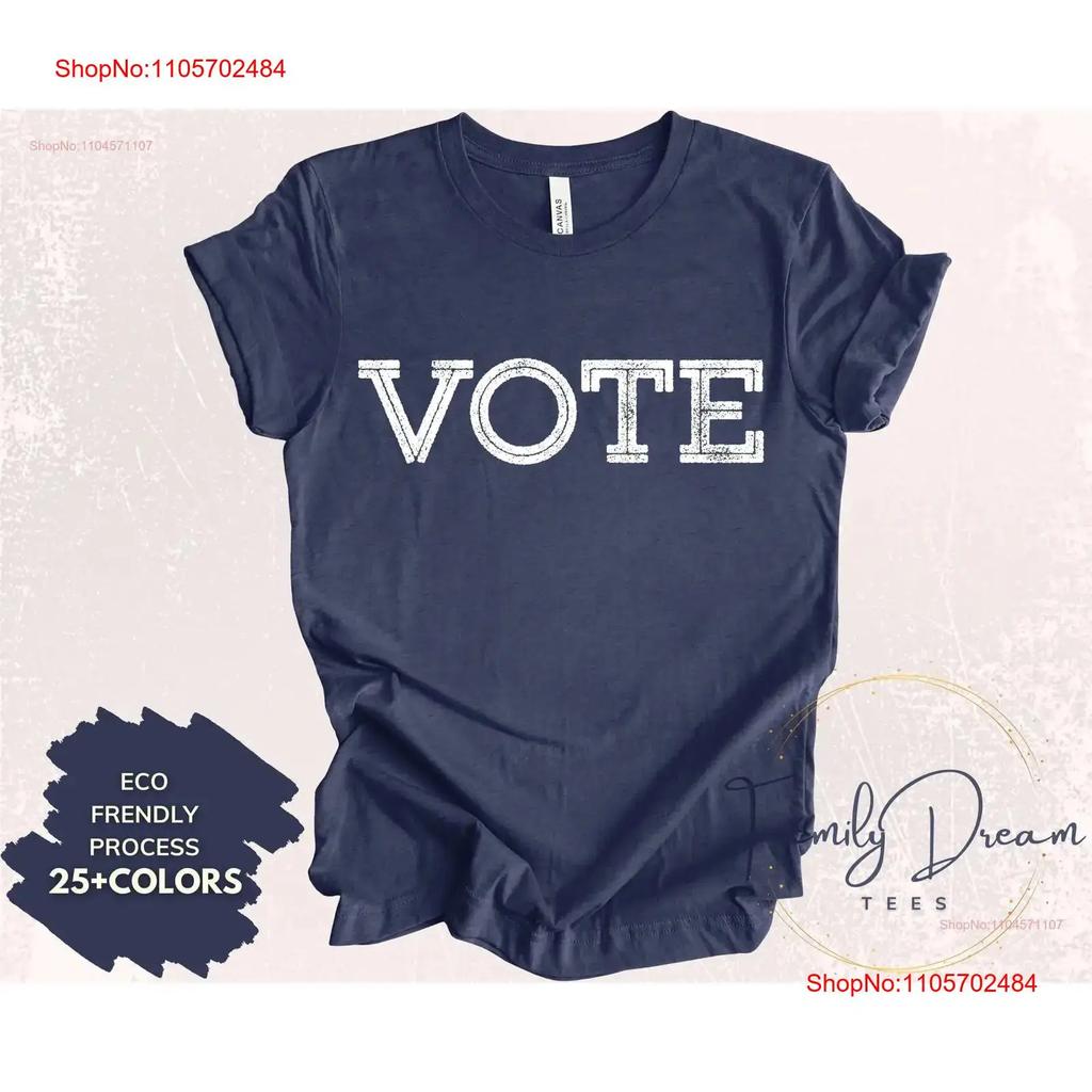 VOTE Retro Vintage Style T shirt American Voter Republican Democrat Expand the House Senate vintage Washed homme Breathable