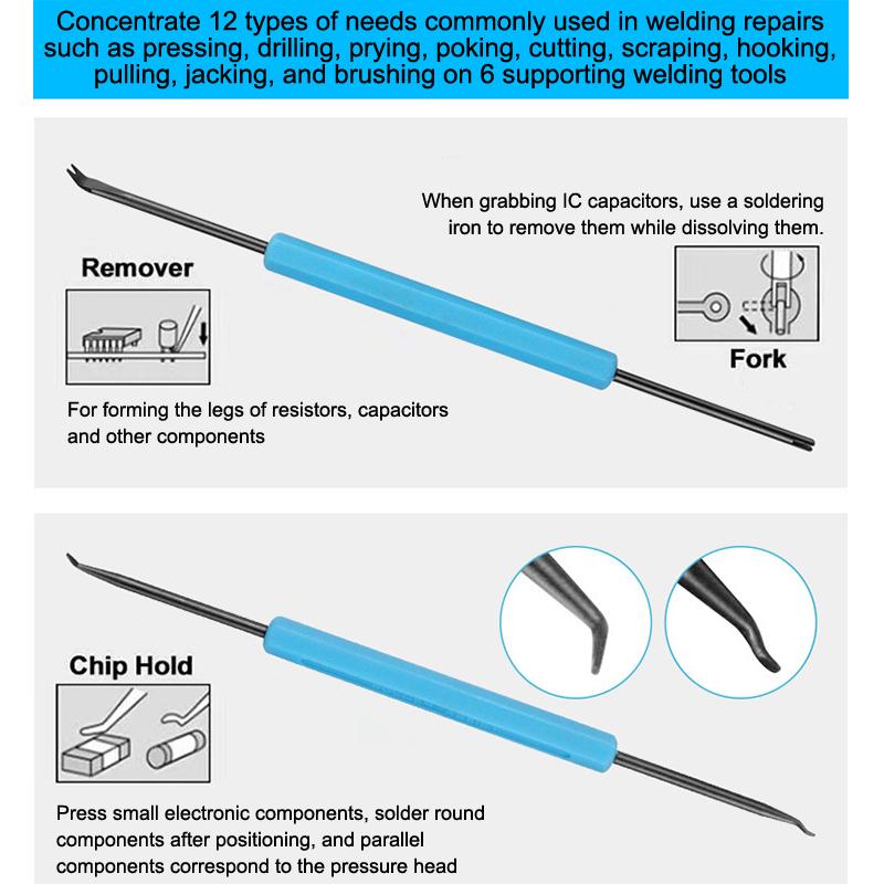 6-Piece Soldering Aid Kit Pcb Cleaning And Maintenance Tools Repair And Soldering Aids Circuit Board Soldering Accessories