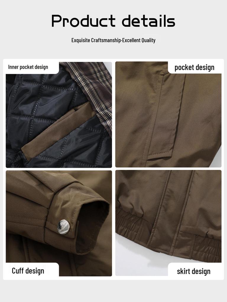 Men's Autumn Winter Thickened Executive Jacket - Old Money Style Warm Cotton Padded Coat