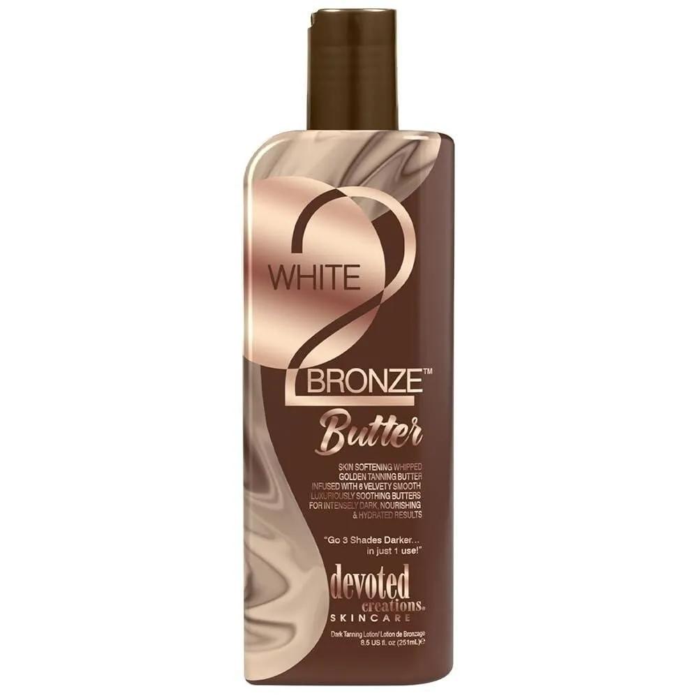 Devoted Creations White 2 Bronze Butter 251ml - Wrinkle-Fighting Skin Softening Golden Tanning Butter Dark Tanning Lotion