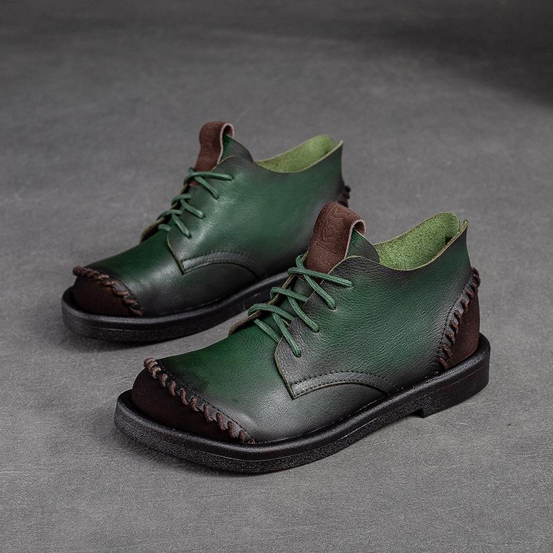 

Модные ботинки GKTINOO с квадратным носком на шнуровке на толстой подошве для женщин, платформа, ботильоны, натуральная кожа, осенние, роскошная строчка, повседневная обувь 9