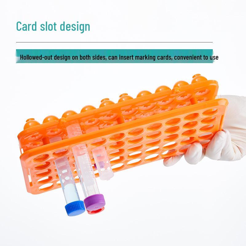 50-Hole Multifunctional Test Tube Rack: Acid, Alkali, and High-Temperature Resistant with Silicone Pad