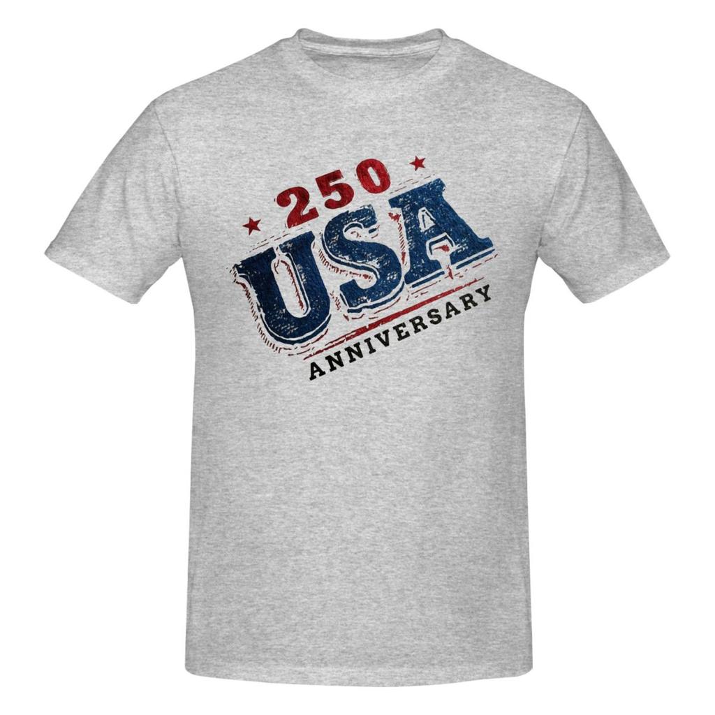 Unisex Gifts American 250 Anniversary USA T Shirt Streetwear Plus Size Cotton Crewneck Custom Sleeve Shirt Unisex