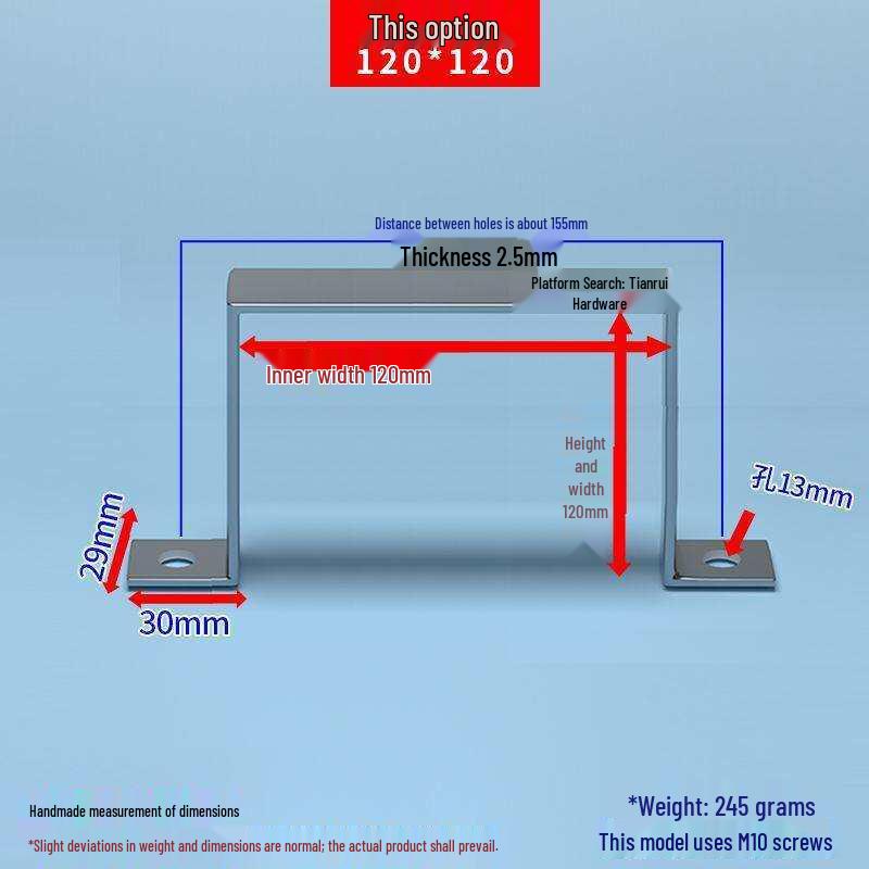 Square Tube C-Shaped Right-Angle Bracket U-Clamp Fixing Saddle