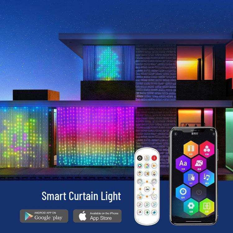 Intelligente RGB Dreamcolor Lichtervorhänge: Atmosphärische LED-Lichterkette aus Kupferdraht für den Innenbereich