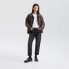 Lee Women's Black-Grey Brushed Straight-Leg Warm Jeans