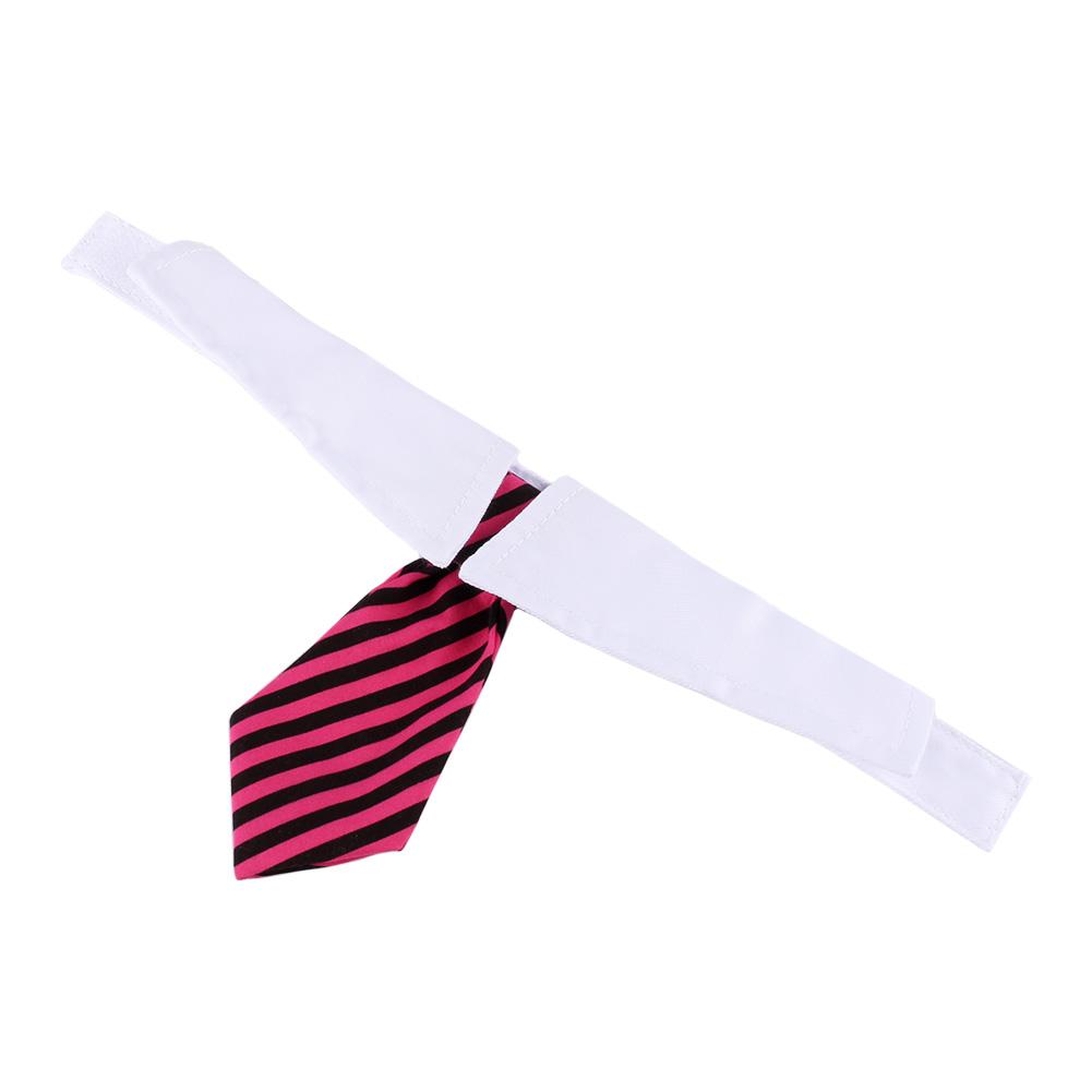 Lovely Striped Bow Tie Collar Adjustable Neck White Collar For Pet Puppy Cat