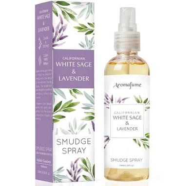 Aromafume White Sage & Lavender Smudge Spray,3.3 Oz,Sage Spray For Cleansing Negative Energy & Protection, 100ml