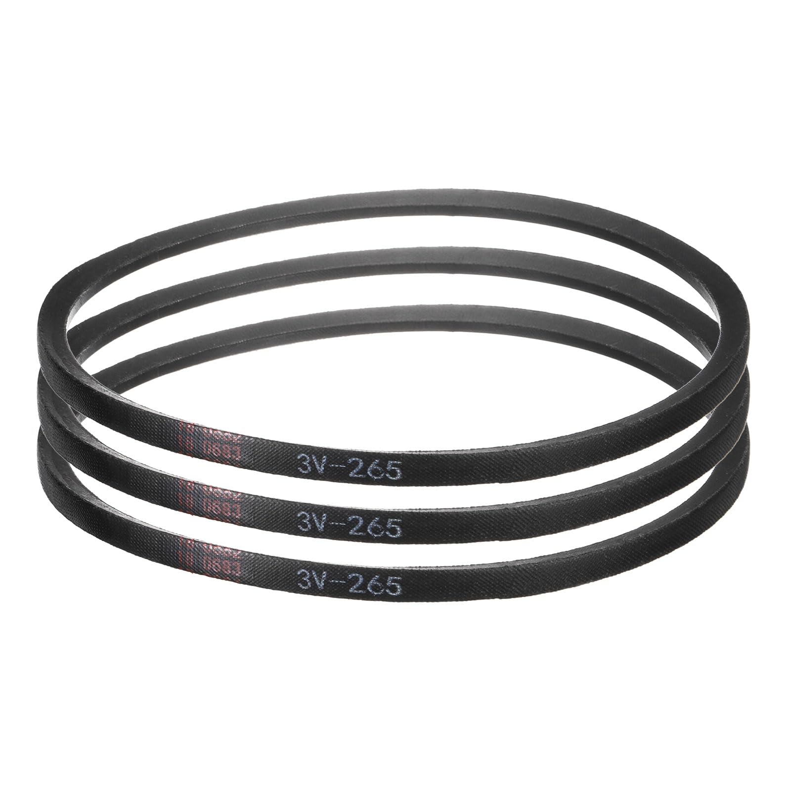 

uxcell 3V265 Rubber V-Belts, 26.5 Long x 0.38 Wide x 0.31 Thick, Industrial Power Transmission Belts, Pack of 3