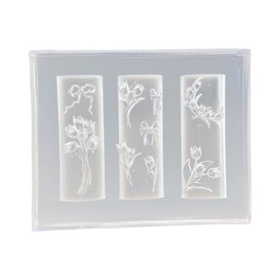 Nail Art Moulds Silicone Template Nail Designing Tool Flower Theme Silicone Handmade Molds for Manicure Creation