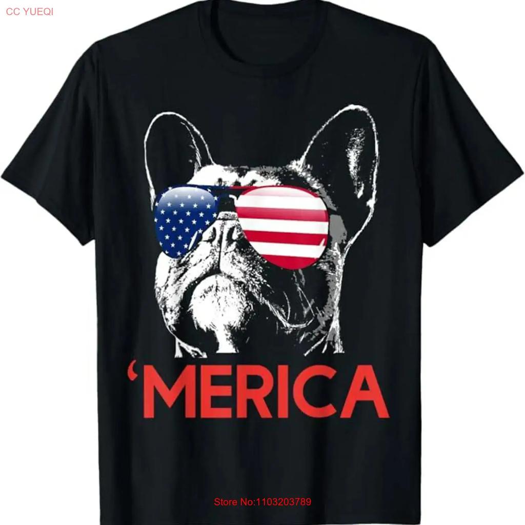 Merica French Bulldog American Flag 4th Of July Frenchie T Shirt Vintage Breathable Top For Everyday Wear Casual