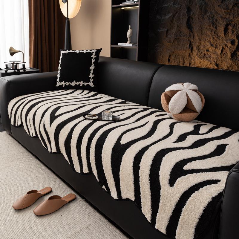 Light Luxury High-End Special-Shaped Sofa Cushion Autumn And Winter Plush Straight Row Sofa Seat Cushion  New Winter Non-Slip Cover