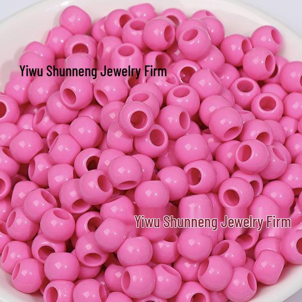 Acrylic Macaron Large Hole Round Beads for DIY Children's Bracelets and Jewelry Making