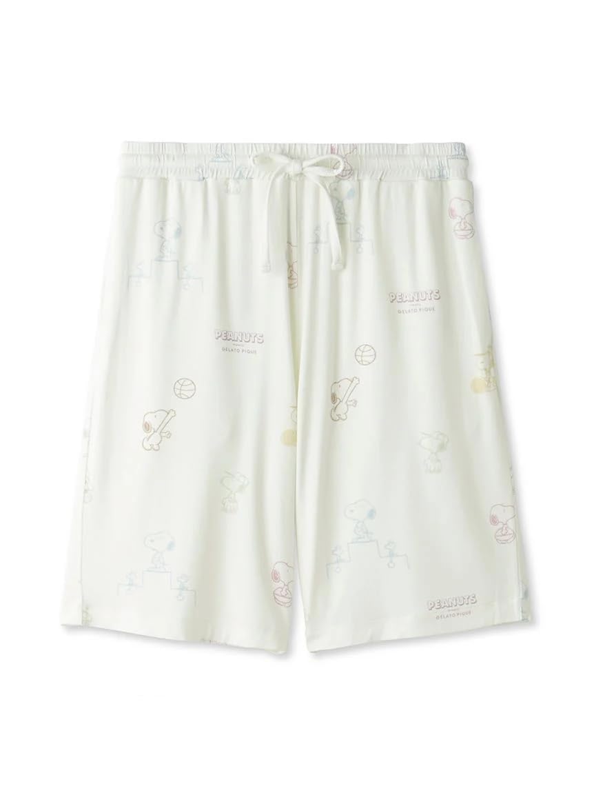 

PEANUTS HOMME Pattern Shorts PMCP242231 OWHT [Gelato Pique] All-over Men s