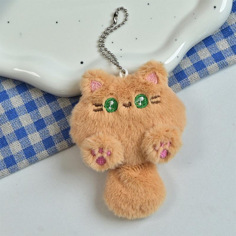 Cartoon Squeaky Big Tail Cat Rabbit Little Bear Plush Doll Toy Pendant Backpack Hangings Decoration Gifts