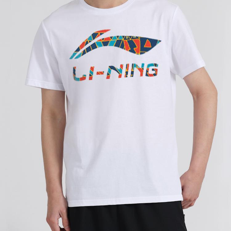 Li-Ning Plain Logo Round Neck Short Sleeve T-Shirt Unisex Tops White AHSS525-1