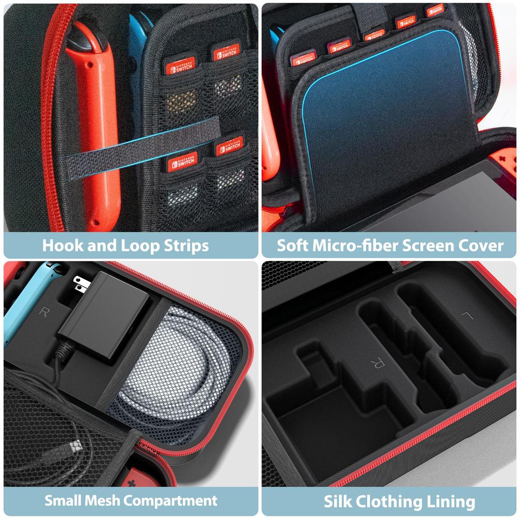 OIVO Large Storage Bag for Switch Portable Carrying Protective Case Anti-Scratch Waterproof Travel Bag for N-Switch OLED