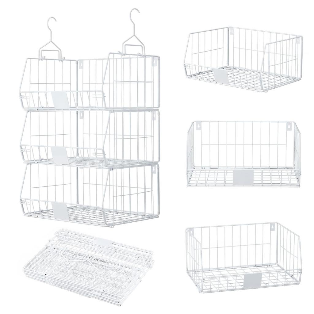 Fenghome Hanging Rack, Set of 3, Closet Storage, Foldable, 2025 New Design, Clothes Storage, Multiple Connectable Shelves, Compact Folding, Large Capa
