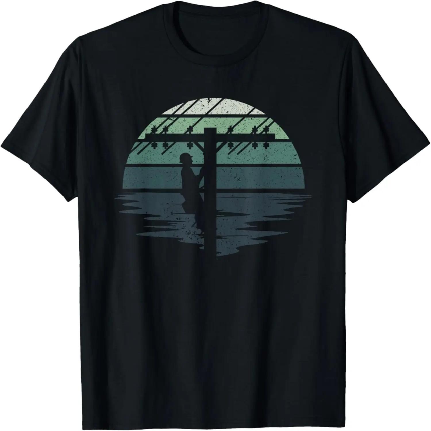 Retro Lineman - Electrical Cable Lineman T-Shirt XXXXL