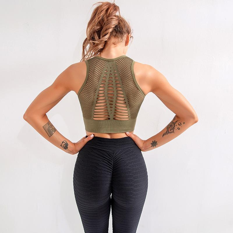 Yaz Hollow Out Dikişsiz Spor Sütyeni Yoga Üstü Kadın Giyim Düz Rahat Yoga Atlet Üstleri Kadın Koşu Fitness İç Çamaşırı Yoga Yeleği Bayan 24413