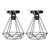 Ceiling Light Cage Guard Cover with Lamp Holder Base Vintage Industrial Style for E27 Bulbs