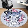 1pc Tiger Tattoo Office Round Area Rug, Indoor Mat Suitable For Office, Under Office Chairs Bedroom Living Room Home Decor, Room Deco