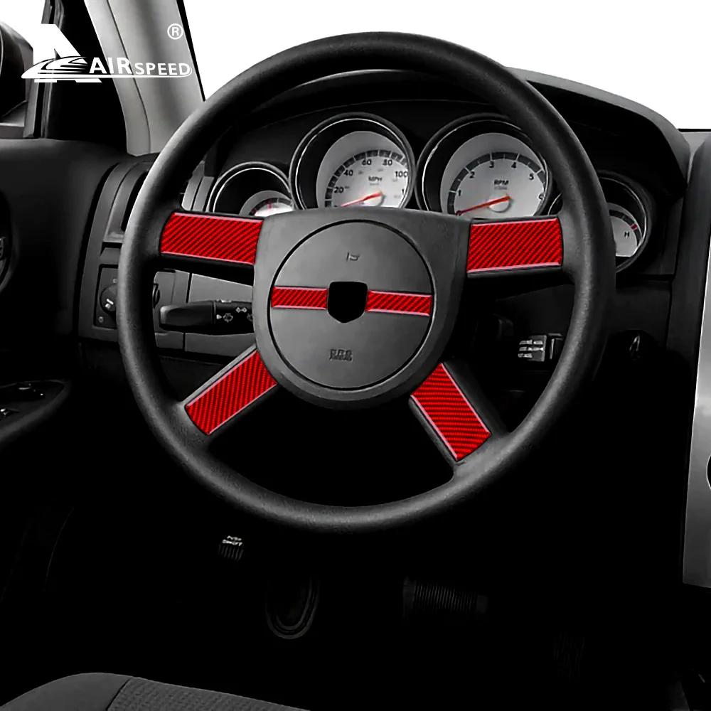 For Dodge Magnum Charger 2008 2009 2010 Real Soft Carbon Fiber Car Steering Wheel Cover Sticker Accessories Interior Trim