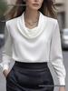 2026 Autumn Fashion Elegant Solid Color Batwing Long Sleeve Women's Shirt
