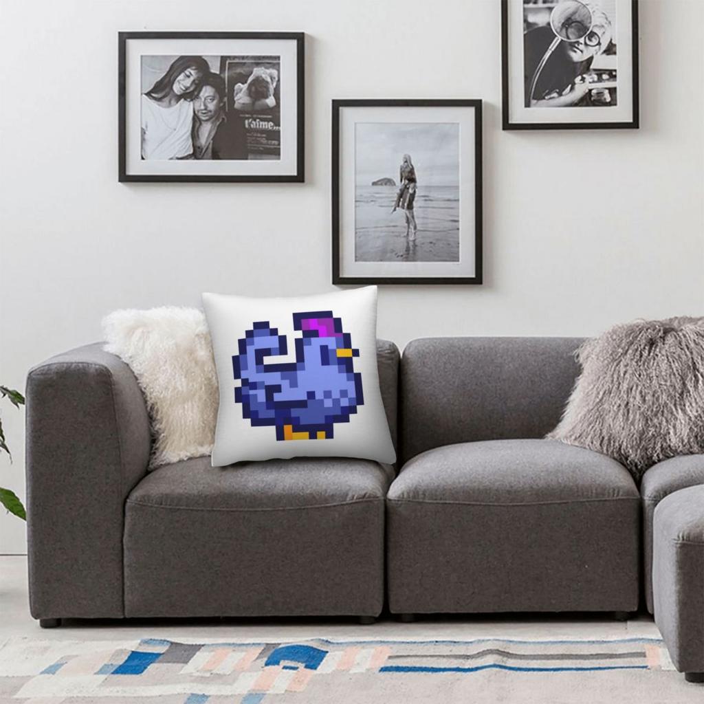Blue Chicken Stardew Valley Game Square Pillowcase Cushion Cover Pillow Case Throw Pillow Cover for Home Sofa Living Room