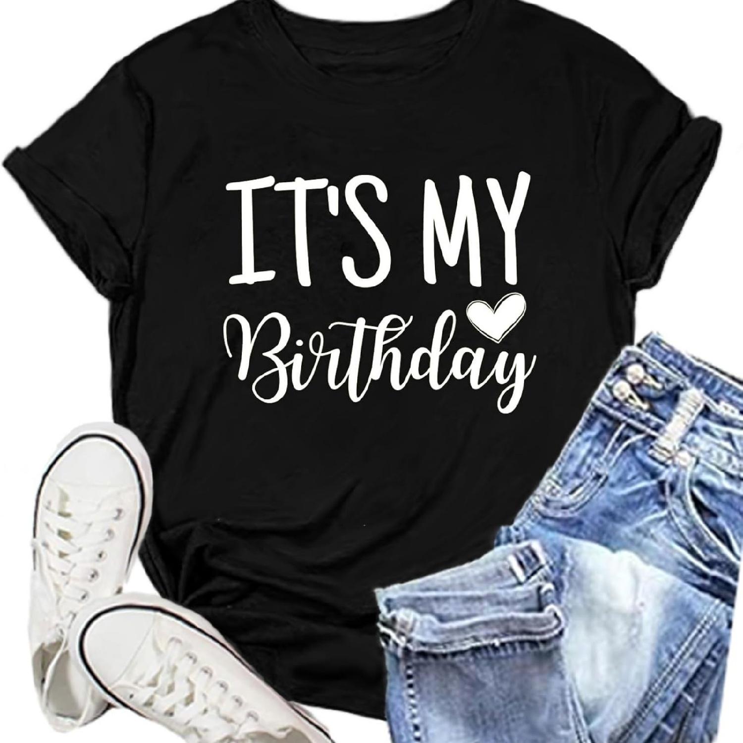 

Birthday Shirts for Women It s My Birthday Shirt B-Day Party Squad Tee Top XXXXXL різнокольоровий