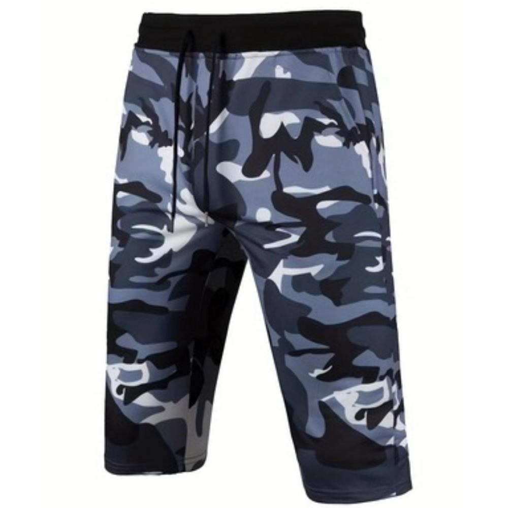 

Мужские шорты с камуфляжным принтом и карманами, повседневные шорты с эластичной резинкой на талии и шнурком на лето XL