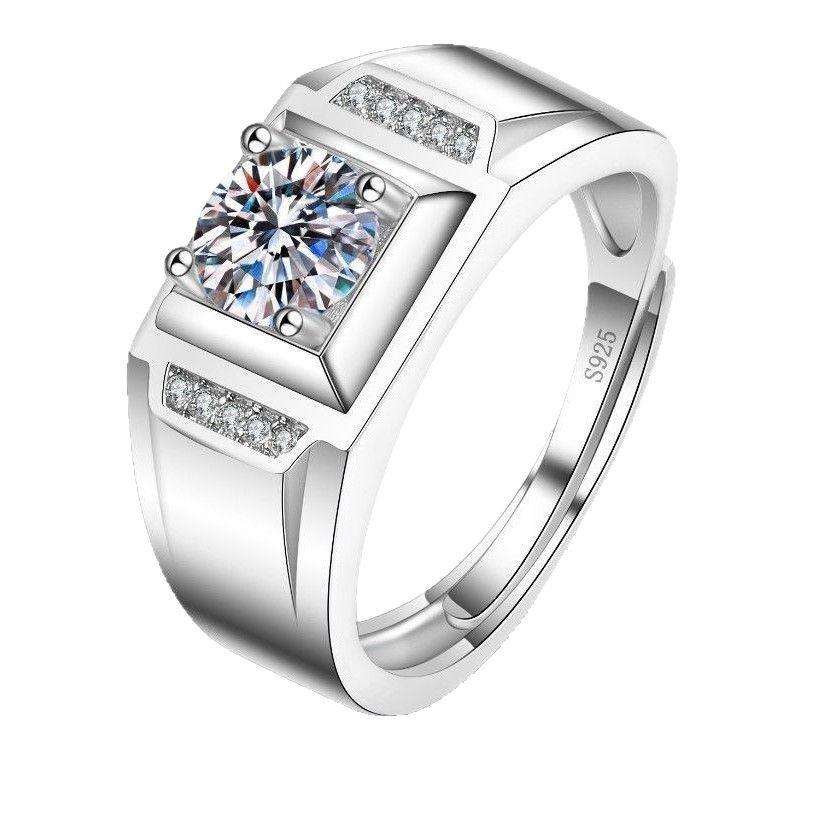 Imitation Mozzarella Diamond Ring Men's and Women's Fashion Temperament Trend Ring Personality Original Design Niche Jewelry