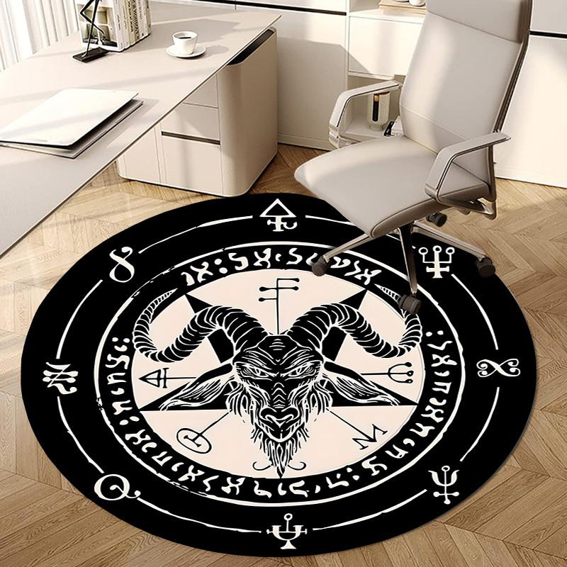 1pc Office Carpet Chair Mats Baphomet Symbol Occult Art Perfect for Decorating Office Chairs, Living Rooms, Or Bedrooms